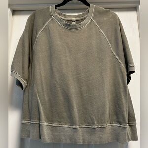 Old Navy Washed Look Green Short Sleeve Light Sweater Top